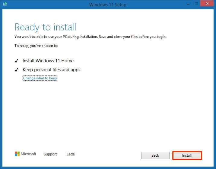 Windows 8.1 to 11 install