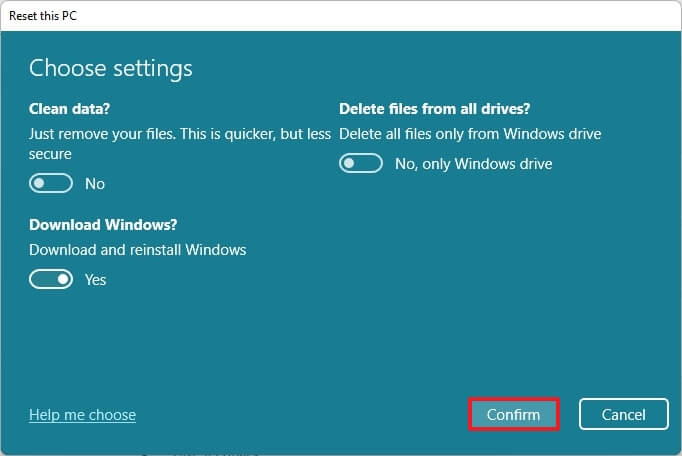 Windows 11 download option