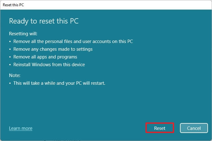 Windows 11 clean install with Local reinstall option